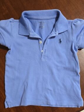 Ralph Lauren Kids Light Blue Polo with Navy Logo